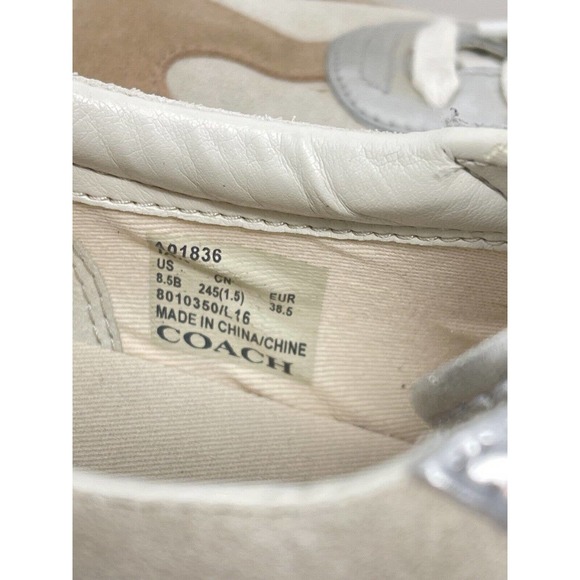 Coach IAN Sneakers~Blush/Silver~Suede "C" Detail~Size 8.5B - Picture 9 of 9